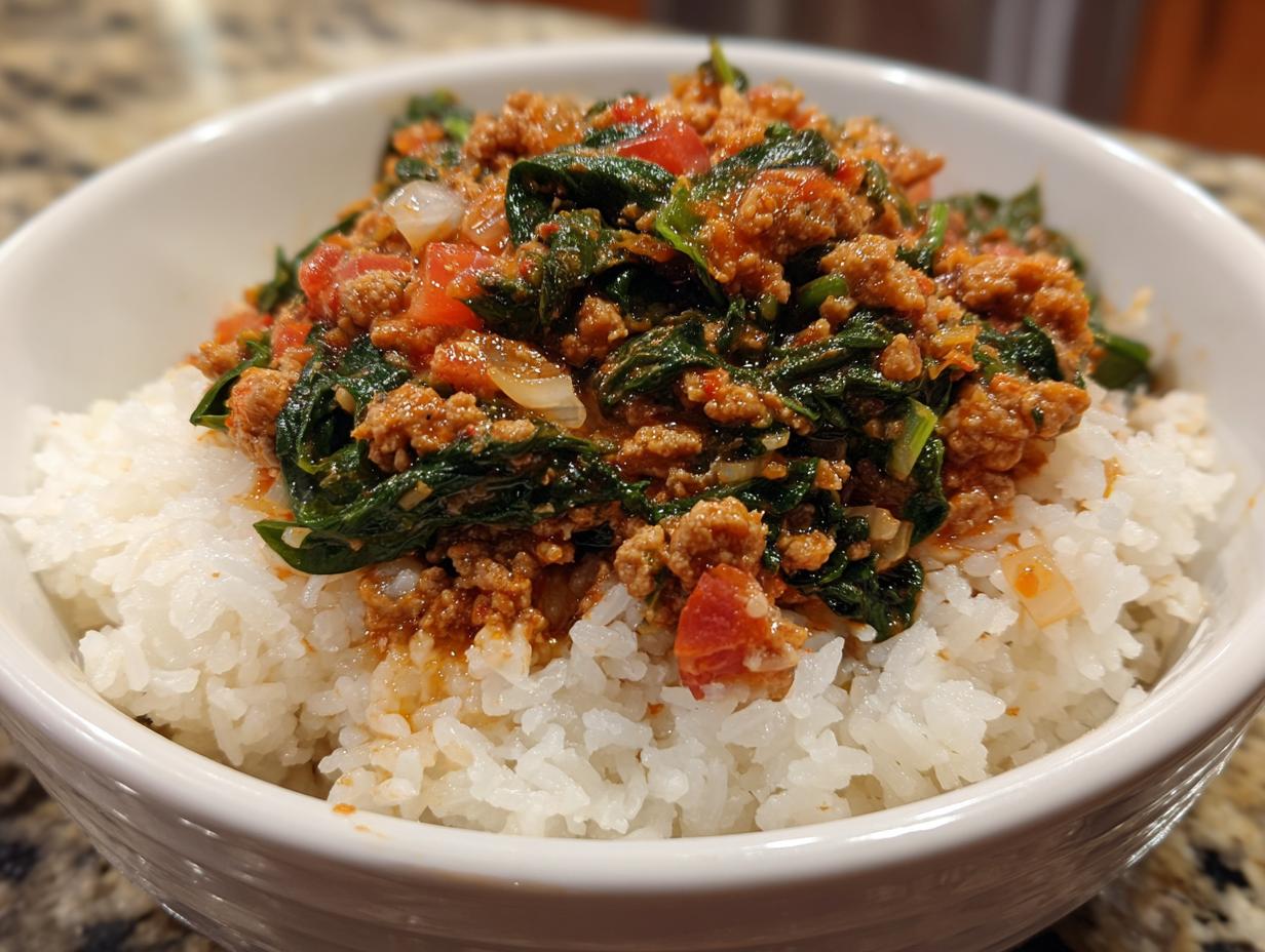 Turkey and Spinach Rice Bowls