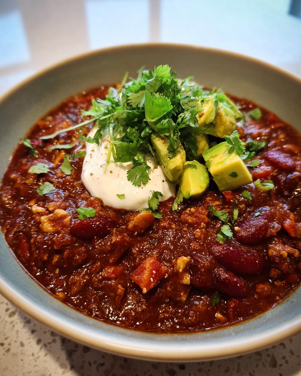 Vegetarian Chili with Mushrooms and Walnuts - detail 2