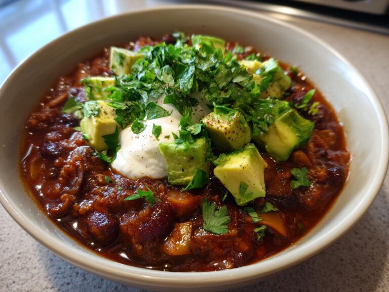 Vegetarian Chili with Mushrooms and Walnuts
