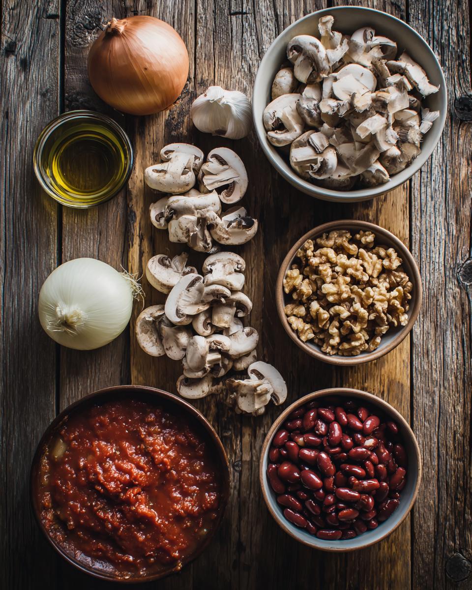 Vegetarian Chili with Mushrooms and Walnuts - detail 1