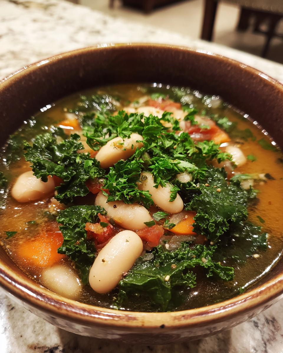 Kale and White Bean Soup - detail 2