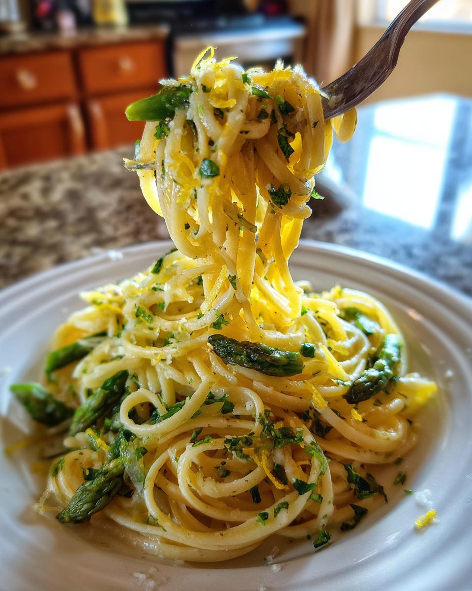 Lemon-Garlic Pasta with Asparagus - detail 2