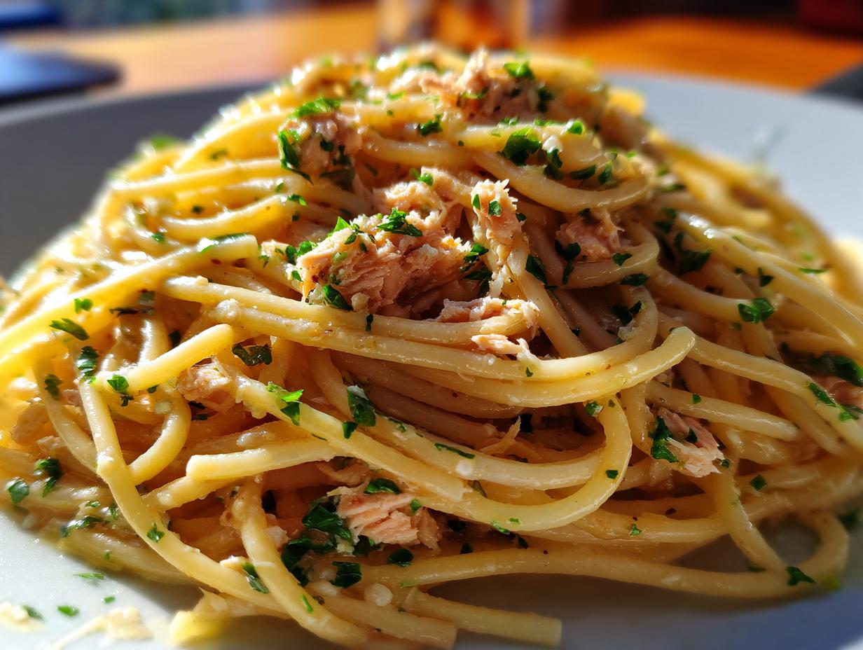 Lemon-Garlic Tuna Pasta
