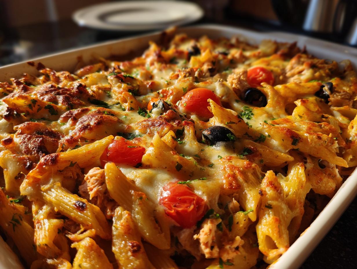 Mediterranean Tuna Pasta Bake