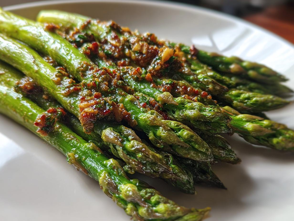 Roasted Asparagus with Pecan Pesto