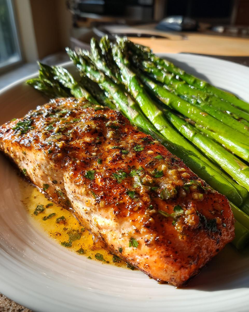 Sheet Pan Garlic Butter Salmon and Asparagus - detail 2
