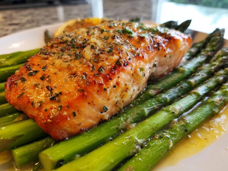 Sheet Pan Garlic Butter Salmon and Asparagus