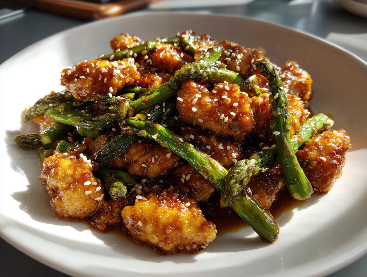 Sheet Pan Sesame Chicken and Asparagus