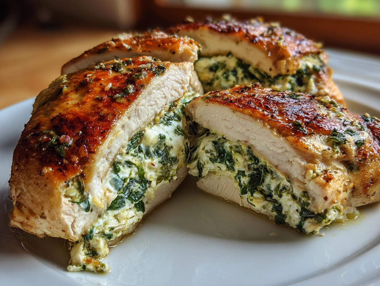 Spinach and Ricotta Stuffed Chicken