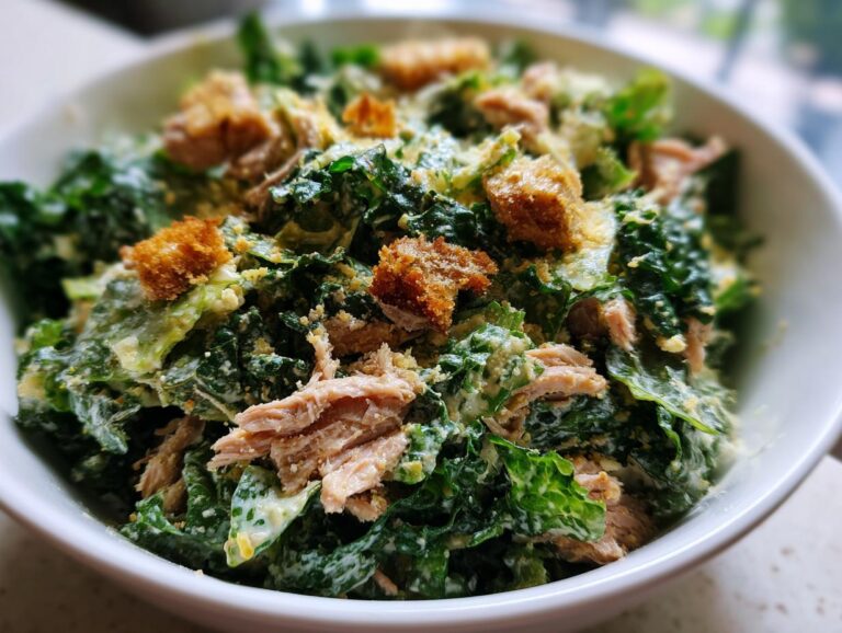 Tuna and Kale Caesar Salad